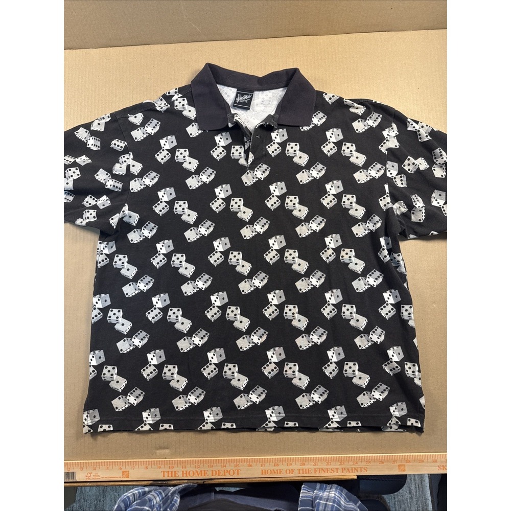 Gold Label Polo Mens Extra Large All Over Print Dice, Casino Gambling